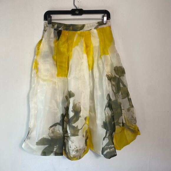 Eclectic Floral Watercolor Art To Wear Midi Skirt SZ M Fairy Avante Garde Artsy - Picture 1 of 6